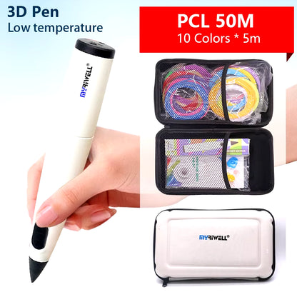 Low-Temperature 3D Pen Set with a Big 3D Pen Case, and PCL Filament, Safe 3D Pen, New Year Gift. Christmas Gift