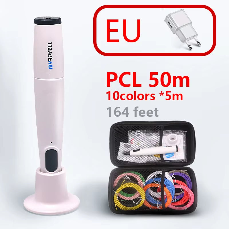 Low-Temperature 3D Pen Set with a Big 3D Pen Case, and PCL Filament, Safe 3D Pen, New Year Gift. Christmas Gift