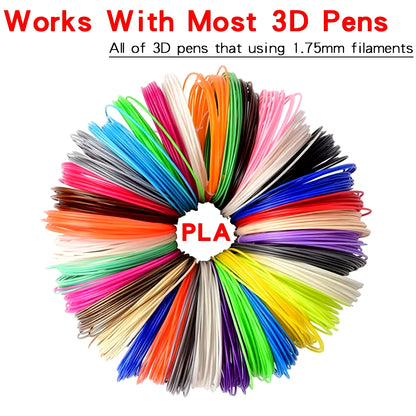 32 Colors 3D Pen Filament 1.75Mm PLA, Each Color 10Feet(3M), Total 320 Feet (96M) 3D Pen Filament Refills, Random Color