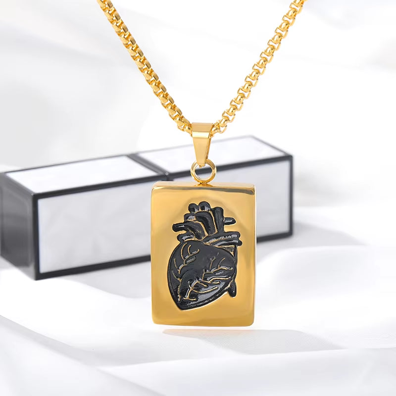 Puzzle Jewelry Couple Collares Anatomical Heart Necklace Women Valentine Day Gift