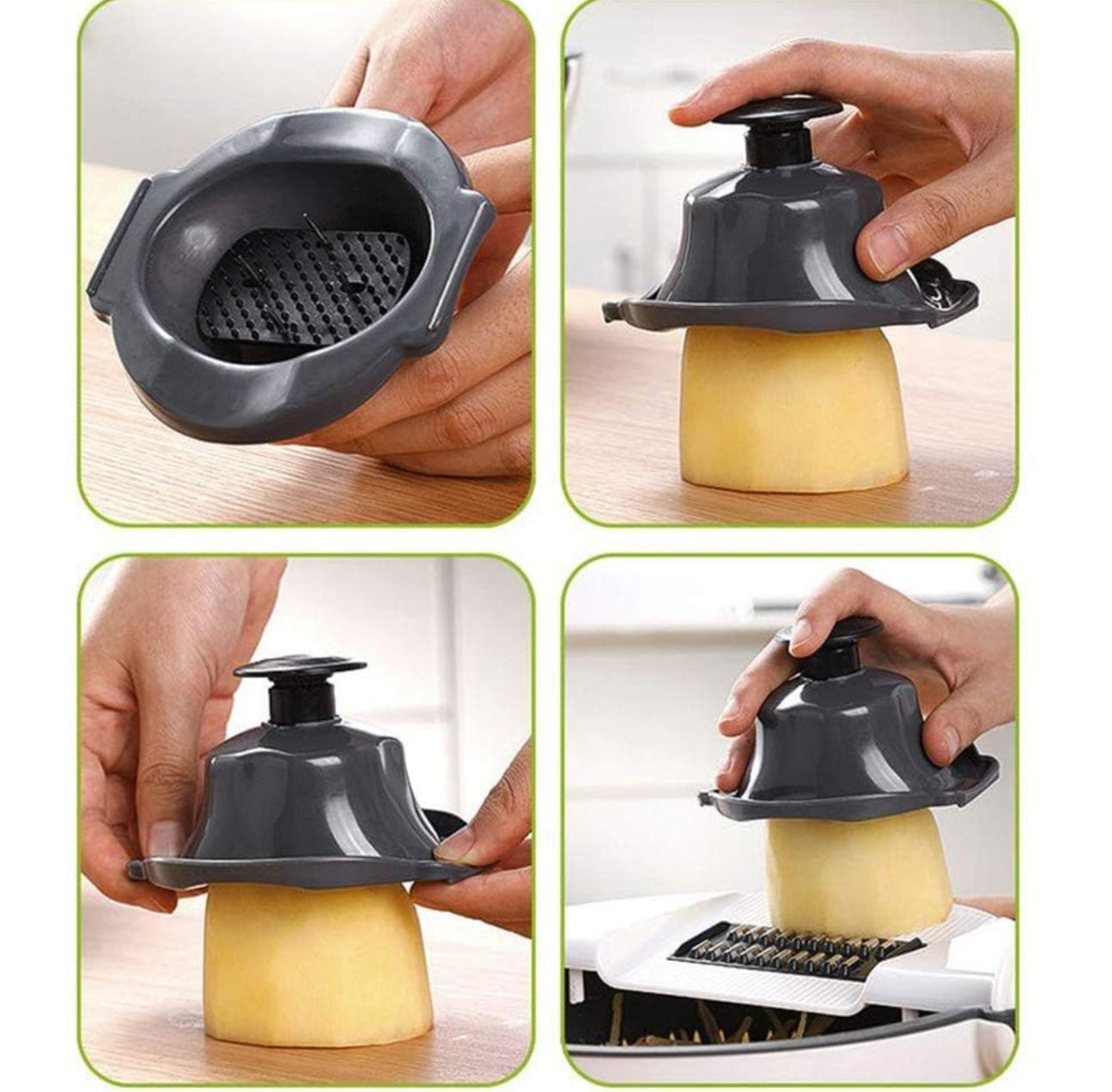 Portable Fruits And Vegetables Cutter And Chopper Set With Rotating Drain Basket