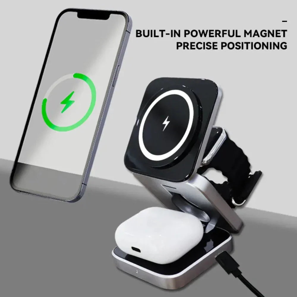 Foldable 3 in 1 Wireless Charging Phone Stand